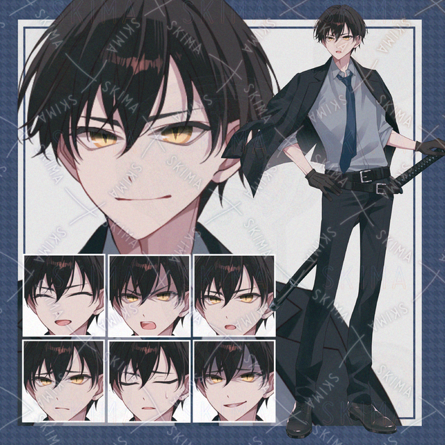 【表情７種】スーツの男性