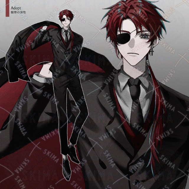 眼帯の男性【表情8種+SD】の商品画像