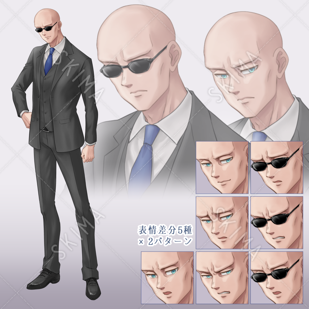 7 21まで値下げ スキンヘッド スーツの男性 スキマ スキルのオーダーメイドマーケット Skima