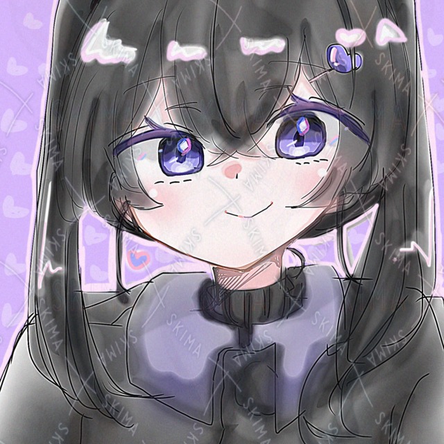 【アイコン用】ツインテール女子 紫