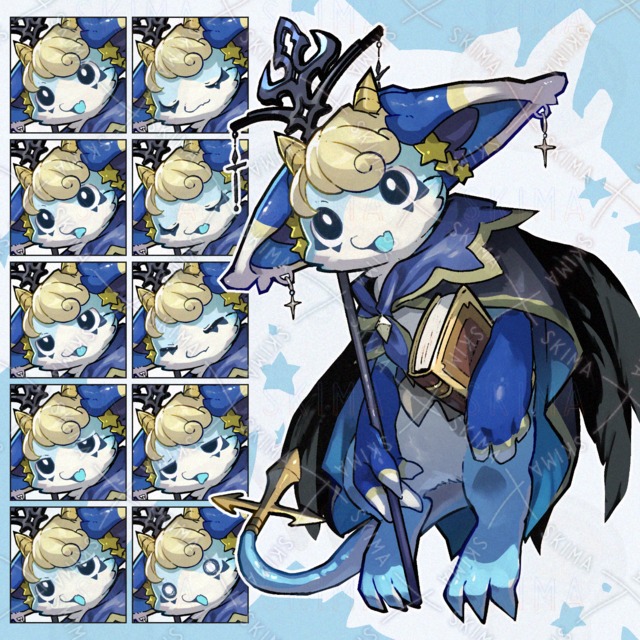 気難しめの魔法使いっぽいいきもの【表情差分】