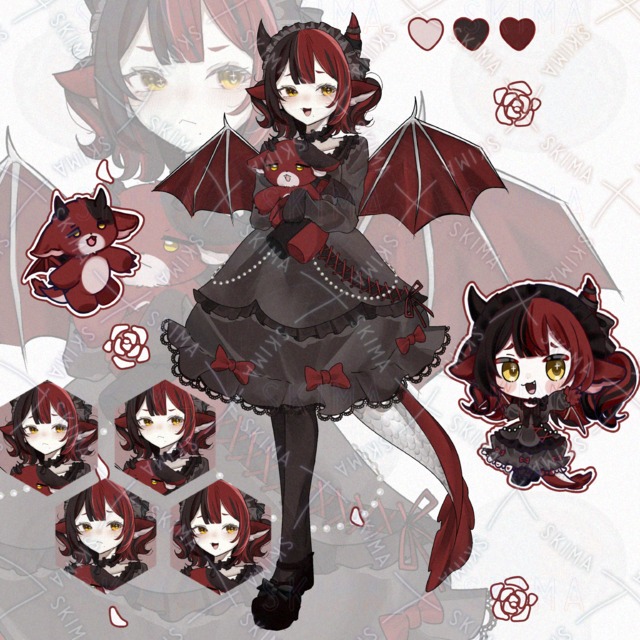 女の子 SD2種 立ち絵 表情差分4種 ドラゴン 人外