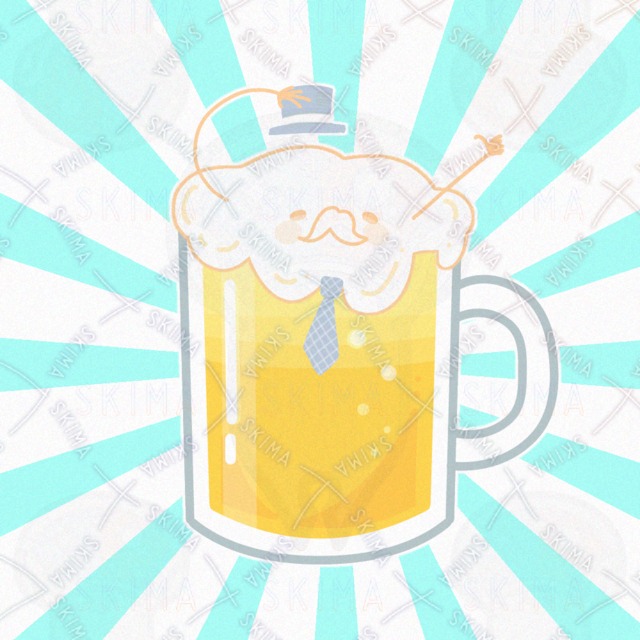 ビール紳士(背景透明あり)