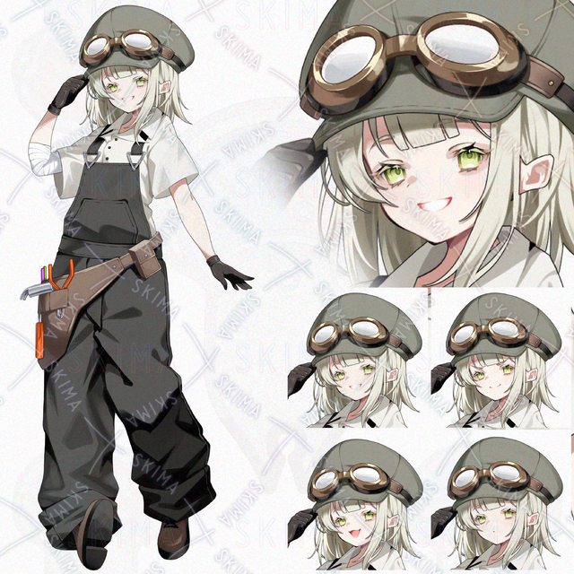 【表情4種】エンジニア　女の子　立ち絵