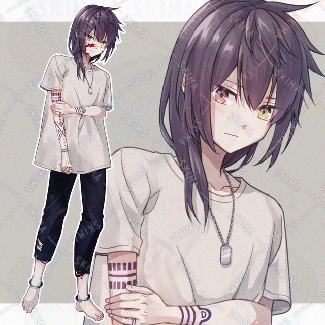 闇深い少年/表情8種+返り血【adopt43】