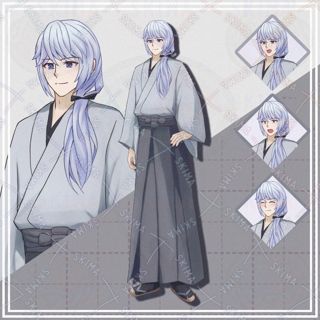 【表情10種】袴姿の長髪男性【立ち絵】