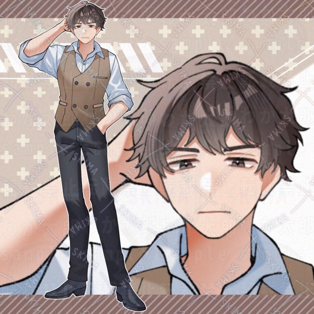 adopt.98 茶色いベストの男性【表情全5種】