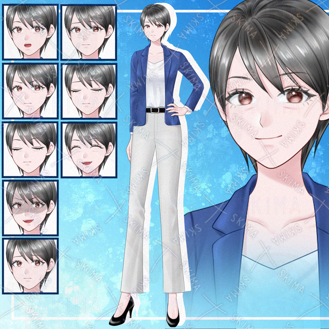 【表情10種】中年女性