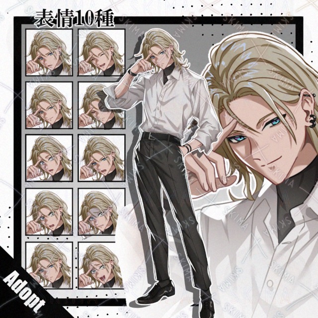 表情差10種　金髪男性