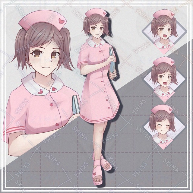 【表情10種】ナース服の女性【立ち絵】