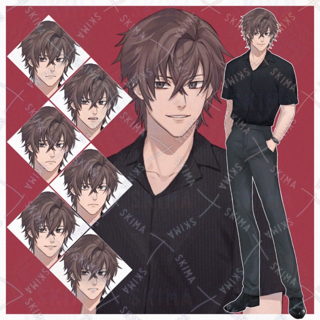 茶髪の男性【表情8種】