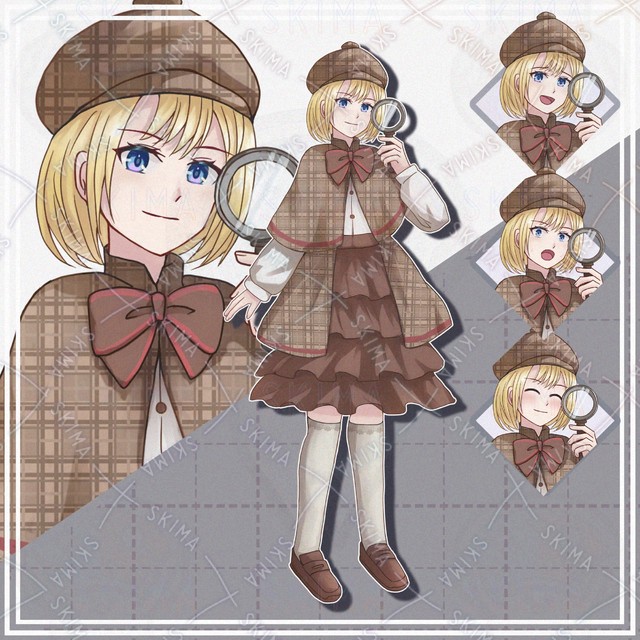 【表情10種】探偵服の金髪女の子【立ち絵】