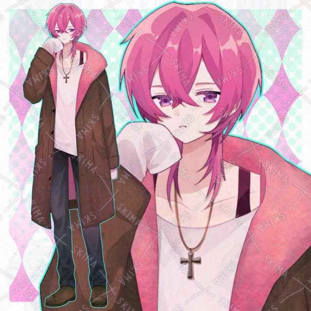 【表情10種】adopt15  ピンク髪の男の子