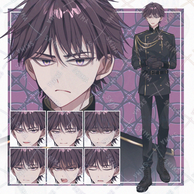 【表情７種】軍服の男性