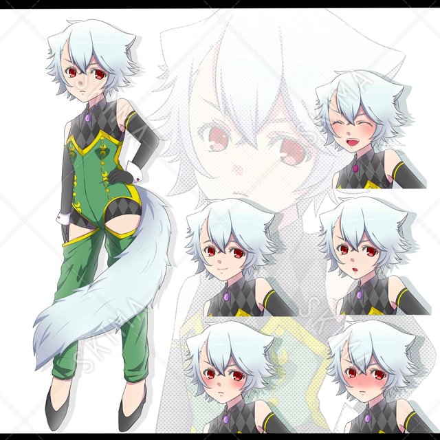 けもみみ女の子　表情差分6種類