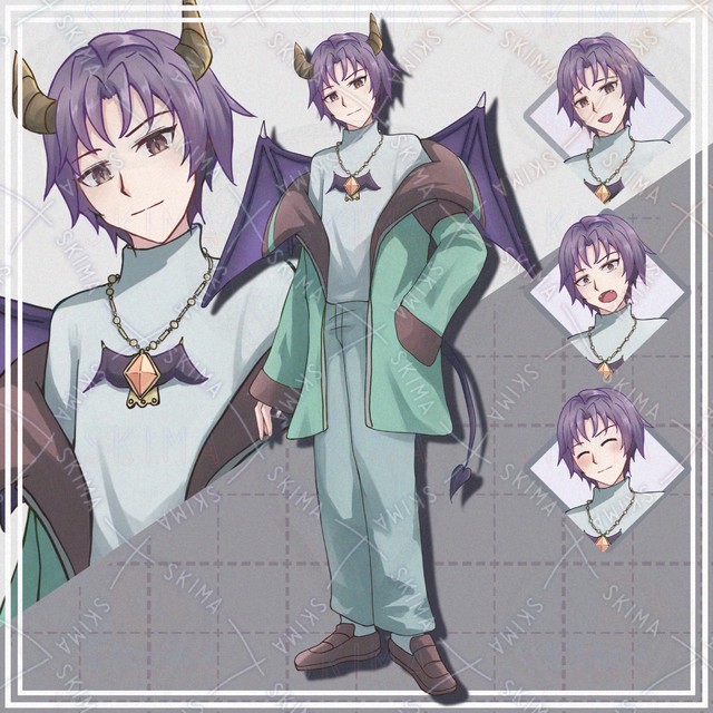 【表情9種＋オマケ】悪魔な男性【立ち絵】