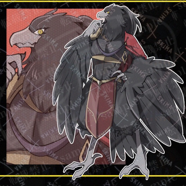 鳥人の男性【表情差分あり】