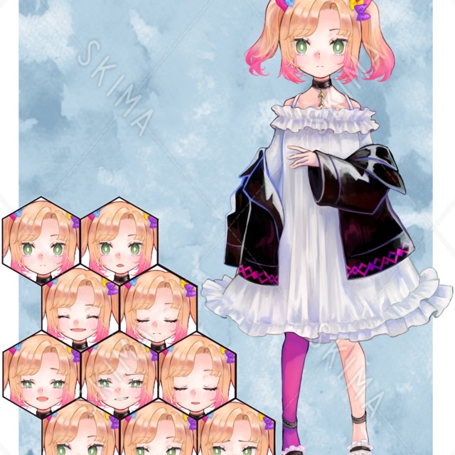 白いワンピースの女の子【表情差分10種】