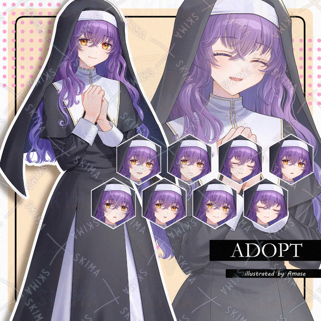 【表情10種】ファンタジー風のシスター