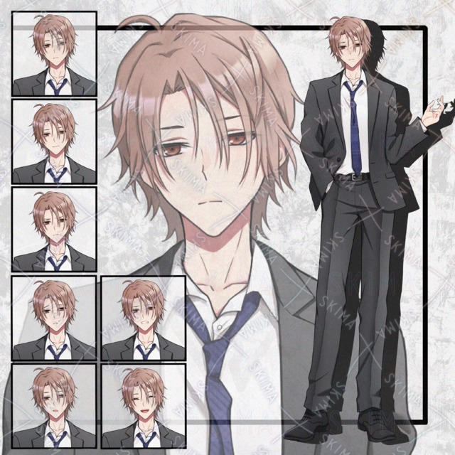 スーツの男性立ち絵　表情7種