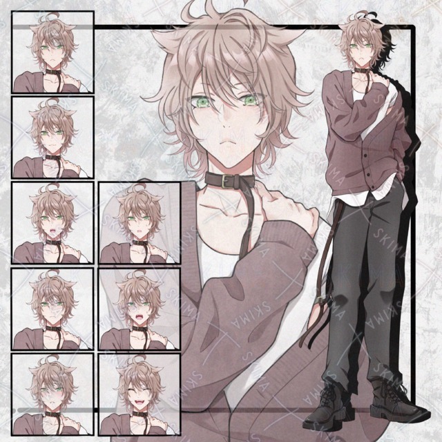 猫系男子立ち絵　表情8種