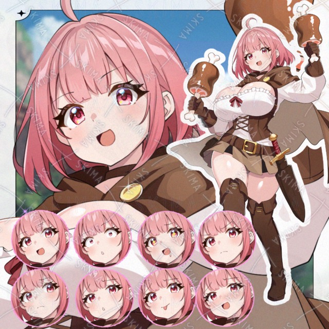 食いしん坊な剣士ヒロイン立ち絵