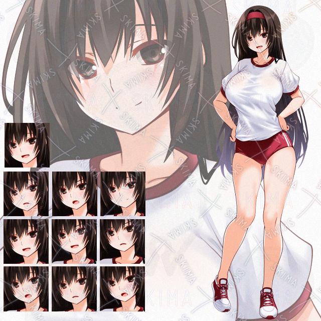 【表情10種】体操服黒髪ロング少女