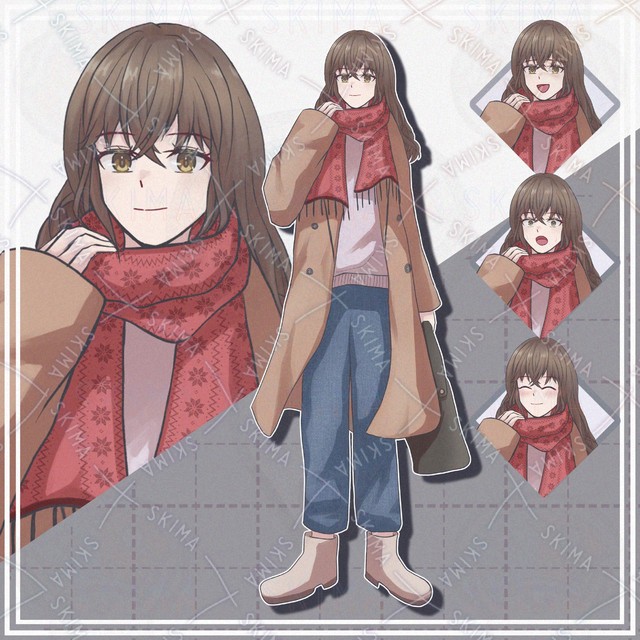 【表情10種】冬服の茶髪女の子【立ち絵】