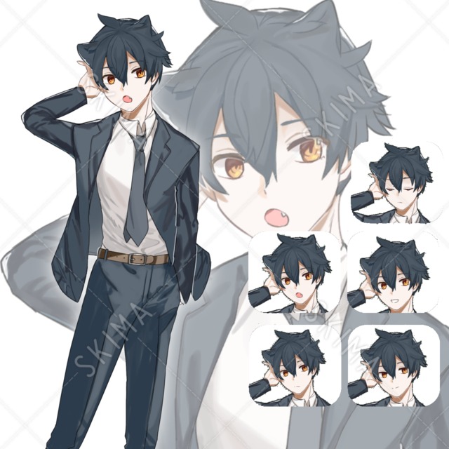 ケモミミスーツの青年