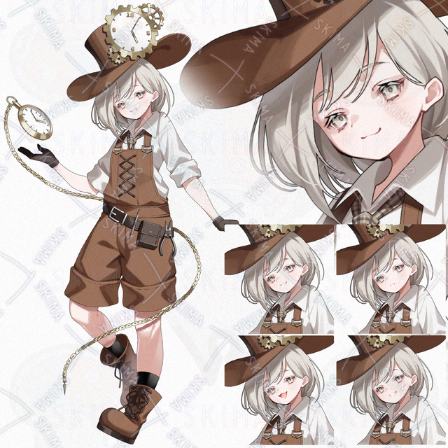 【表情4種】時計屋　女の子　立ち絵