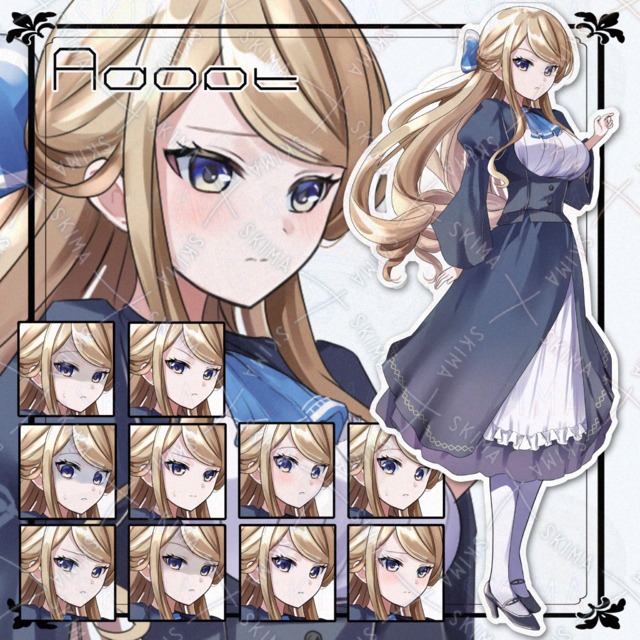 【表情10種】金髪お嬢さま風の女性