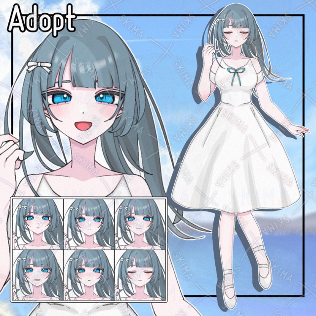 シンプルな白ワンピース