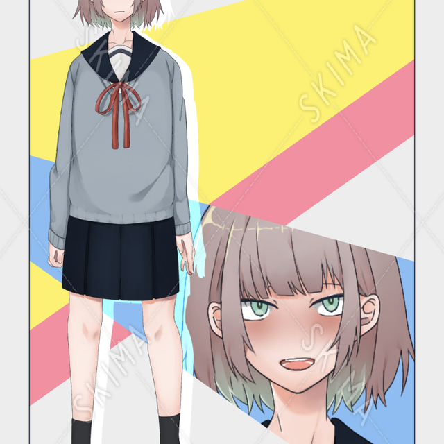 無愛想な女子学生【表情差分】