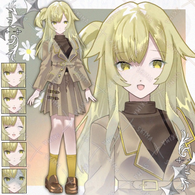 ジャケットを着た女の子(表情5種)