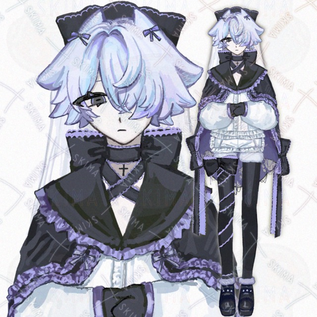 ふわふわおばけ黒紫