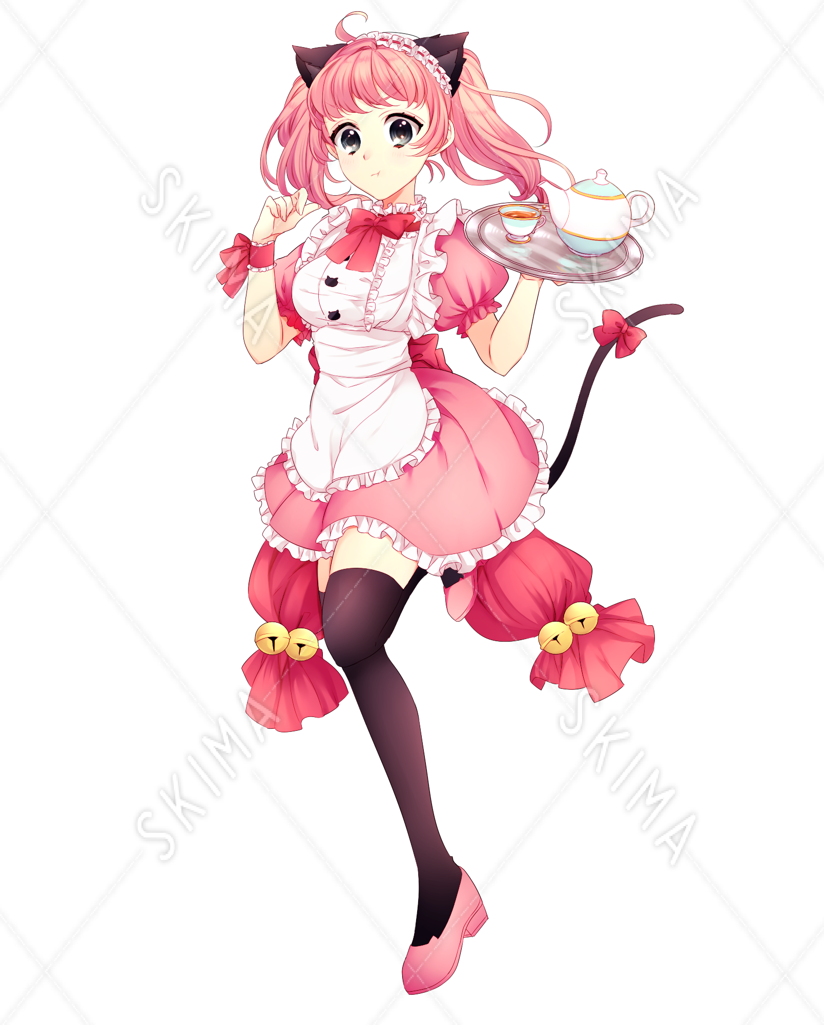 ピンクのメイドさん 表情差分有 スキマ スキルのオーダーメイドマーケット Skima