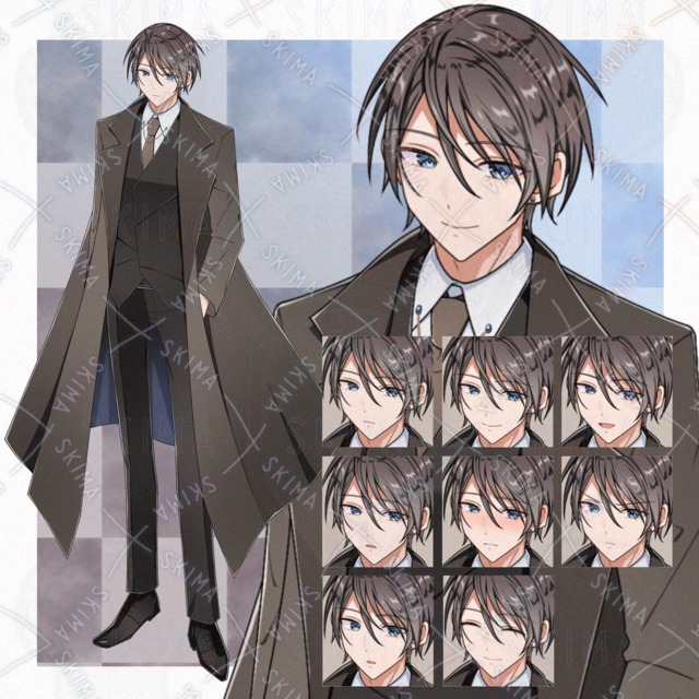 表情差分8枚　男性キャラ　立ち絵