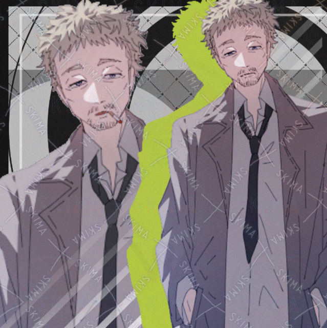 男性　おじさん　タバコ　髭　コート　現代　表情差分８種類