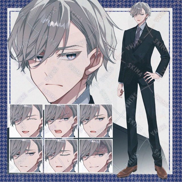 【表情７種】スーツの男性