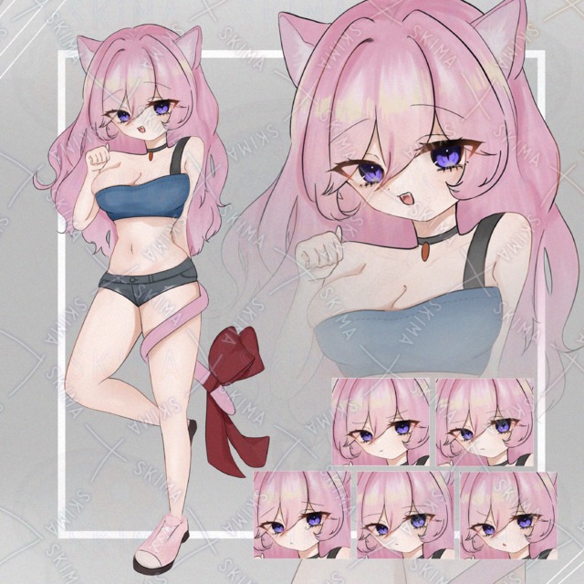 猫耳の女の子【表情差分5種】