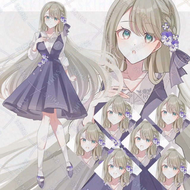 パンジーの女の子【表情差分7種】