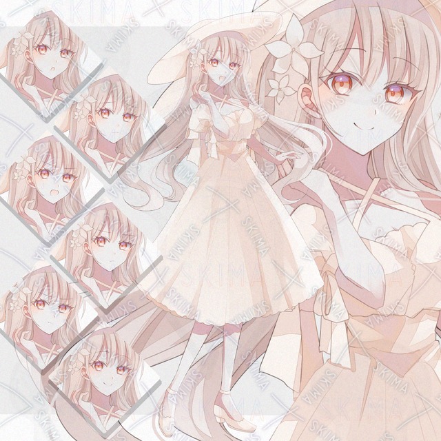 ワンピースの女の子【表情差分6種類】