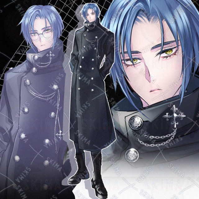 黒い服の男性【表情9種＋眼鏡レイヤー】