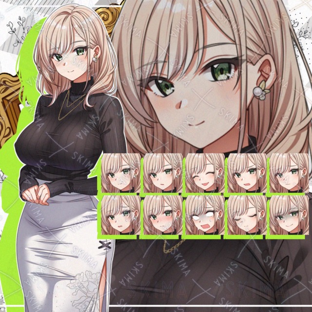 【表情10種】セクシーな雰囲気の上品なお姉さん