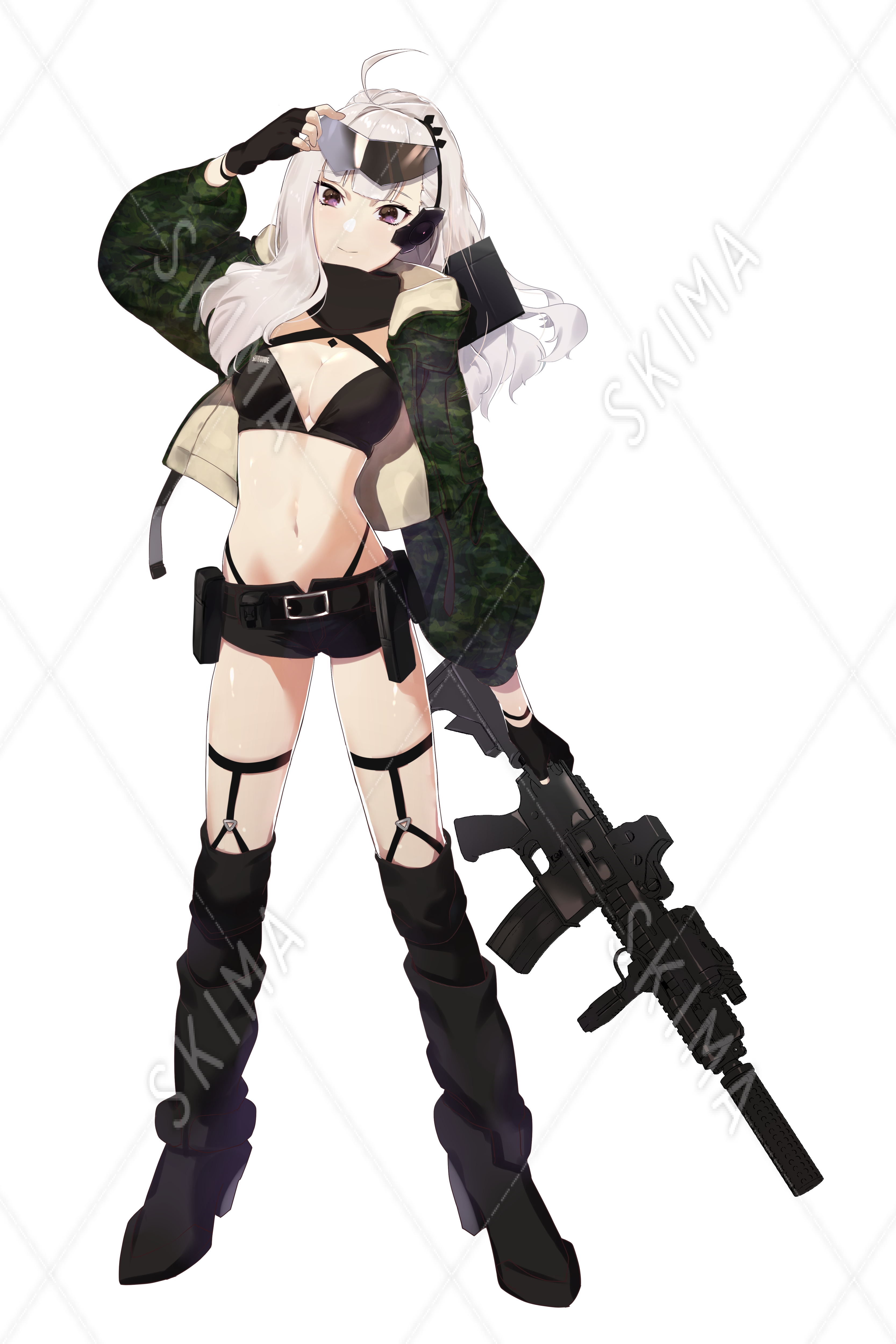 アーミー装備銀髪女子 スキマ スキルのオーダーメイドマーケット Skima