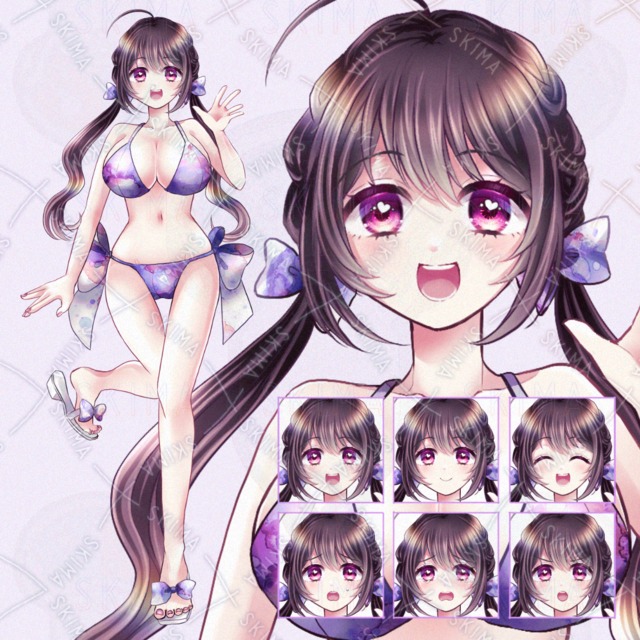 【Adopt】水着を着た女の子【表情6種】