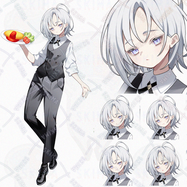 ※15日まで値下げ【表情4種】ウェイター　女の子　立ち絵