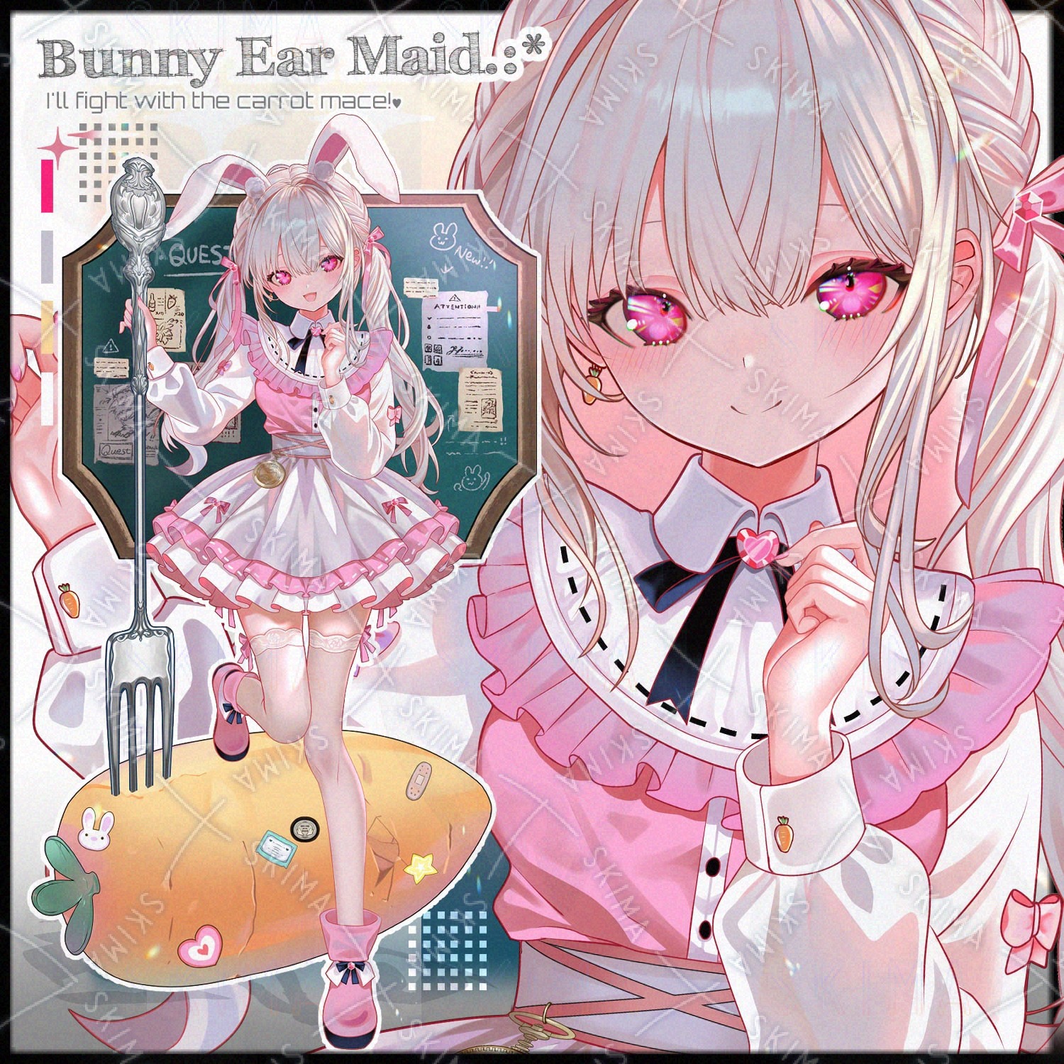 うさみみ様 最終お値下げ】銀髪×ツインテ×うさみみ少女 | SKIMA（スキマ）