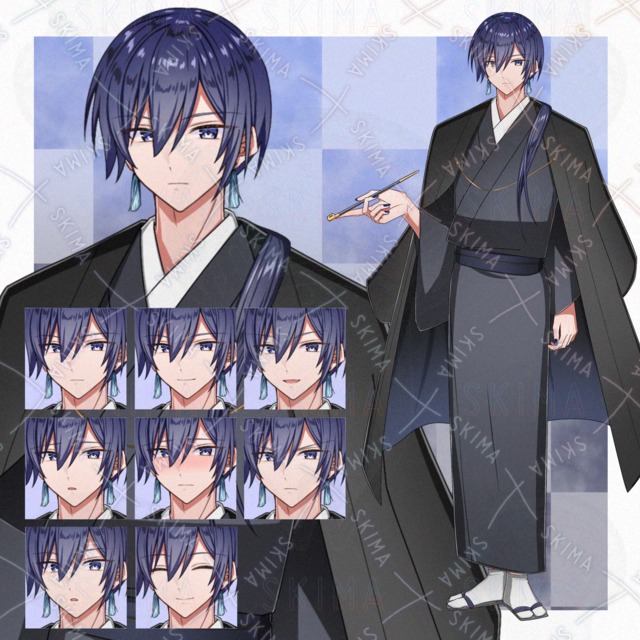 表情差分8枚　男性キャラ　立ち絵