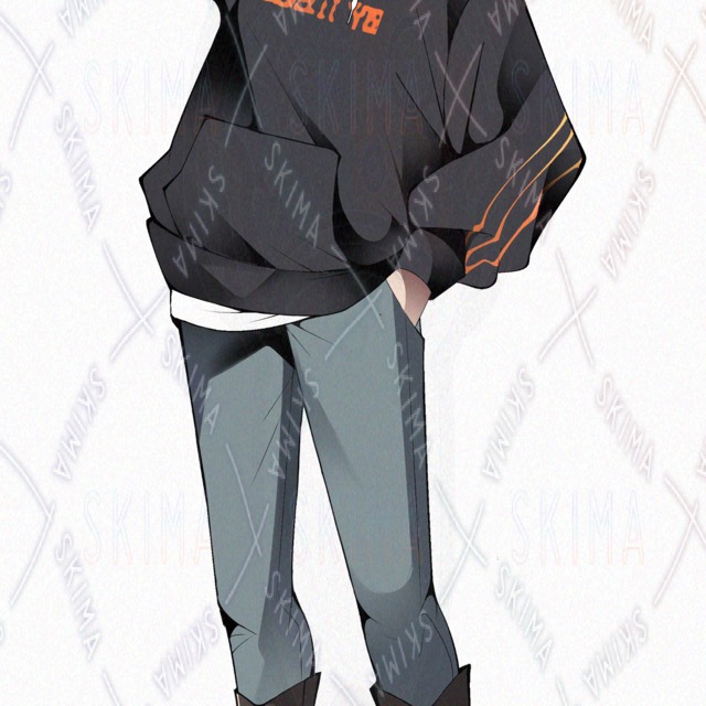 パーカー男性　表情５種の商品画像3枚目